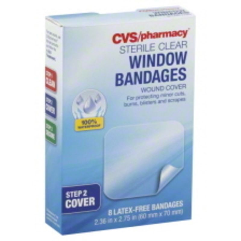 CVS Sterile Clear Latex Free Window Bandages 2.36 In X 2.75 In (8 ct