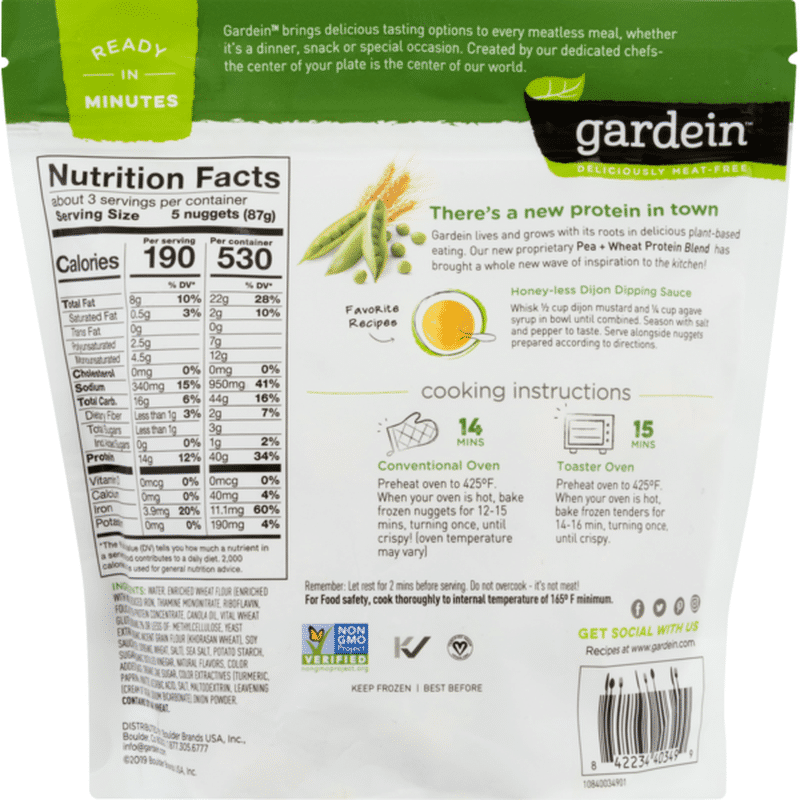 Gardein Chick'n Nuggets, Vegan, Crispy Golden, Pouch