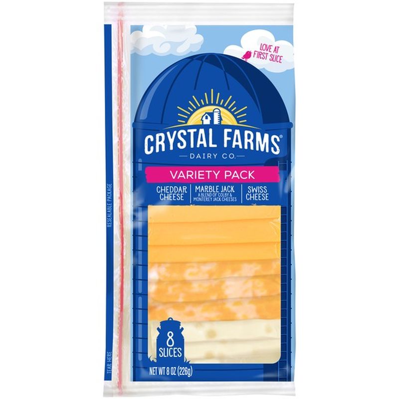 Crystal Farms Variety Pack Cheese Slices (8 oz) - Instacart