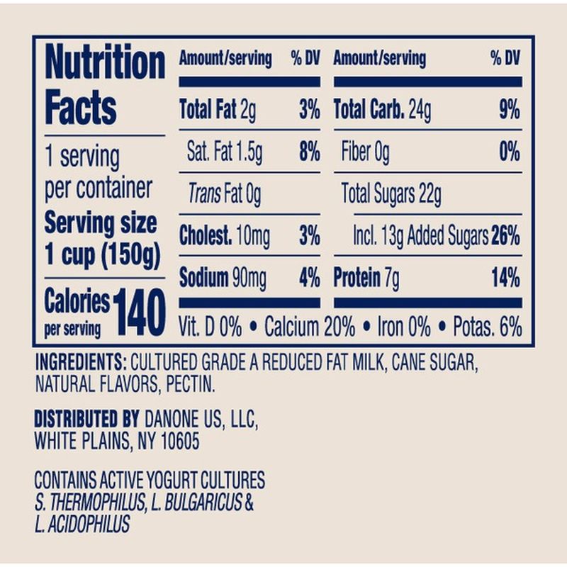 Dannon Classic Blended All Natural Coffee Lowfat Yogurt (5.3 oz
