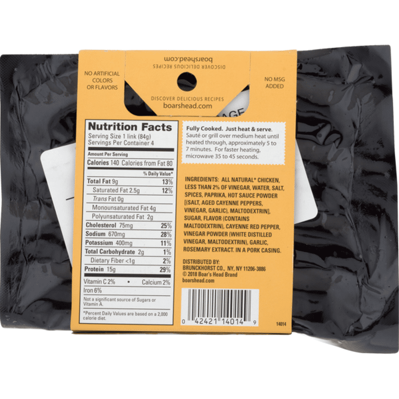 Boar's Head Chicken Sausage Blazing Buffalo (12 oz) Instacart