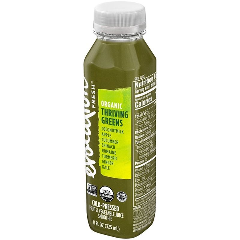 Evolution Fresh Organic Thriving Greens Cold Pressed Fruit Vegetable Juice Smoothie 11 Fl Oz Instacart