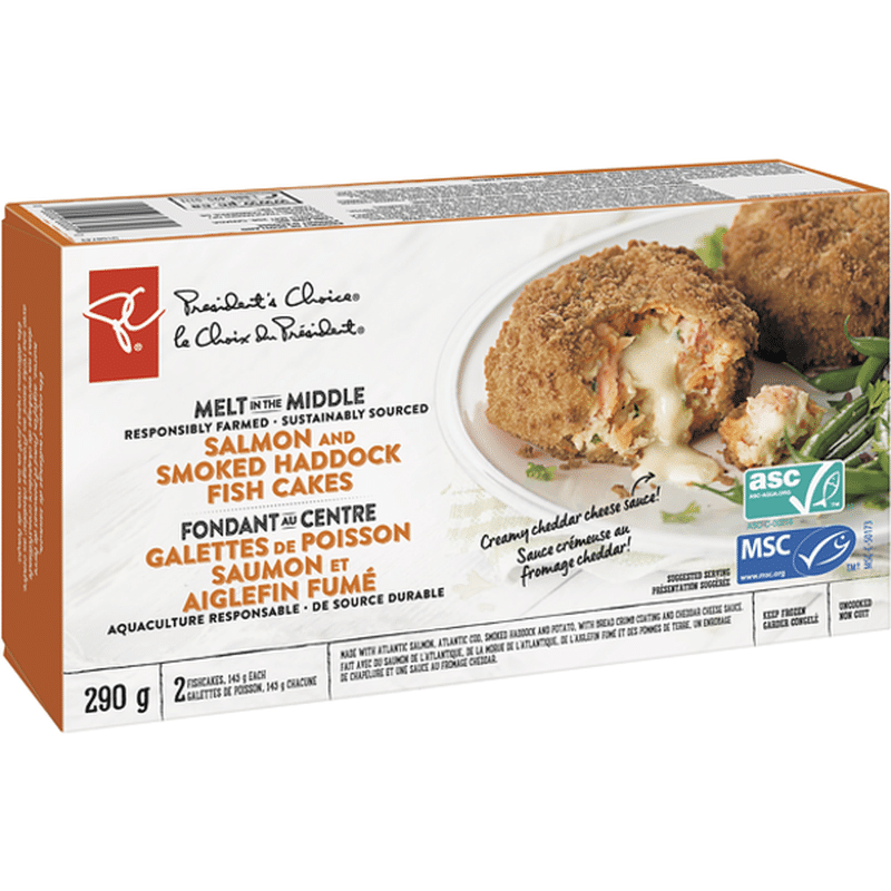 President's Choice Salmon & Haddock Fish Cake (290 g) - Instacart