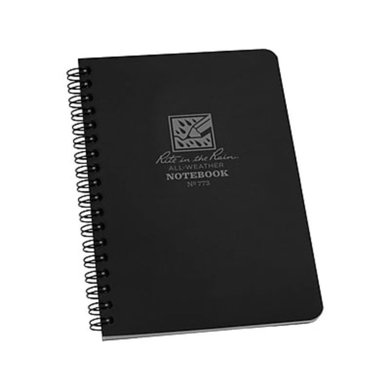Rite in the Rain 4" x 7" All Weather Black Spiral Notebook