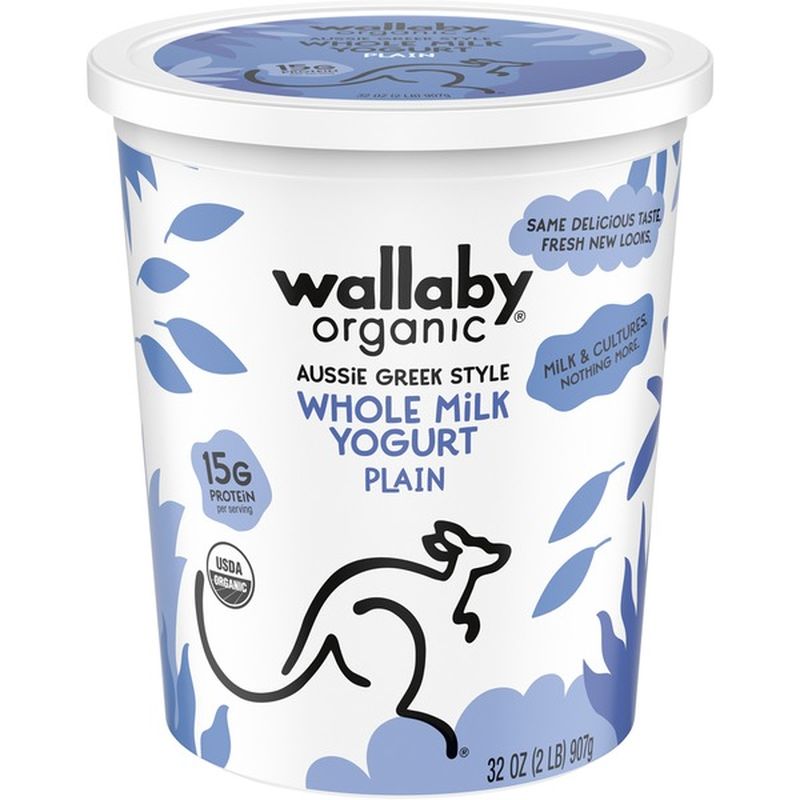 Wallaby Organic Organic Whole Milk Plain Greek Yogurt (32 oz) from Safeway Instacart