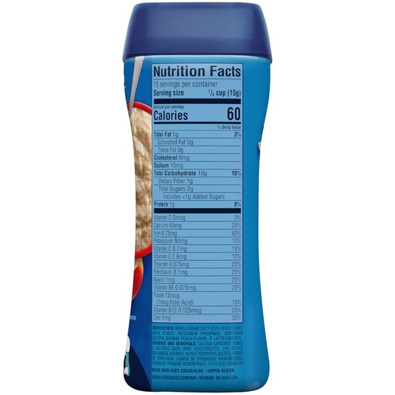 gerber probiotic oatmeal peach apple cereal