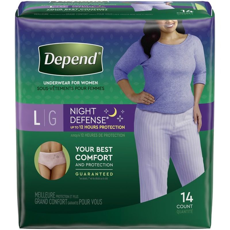 Depend Night Defense Incontinence Underwear for Women, Overnight (14