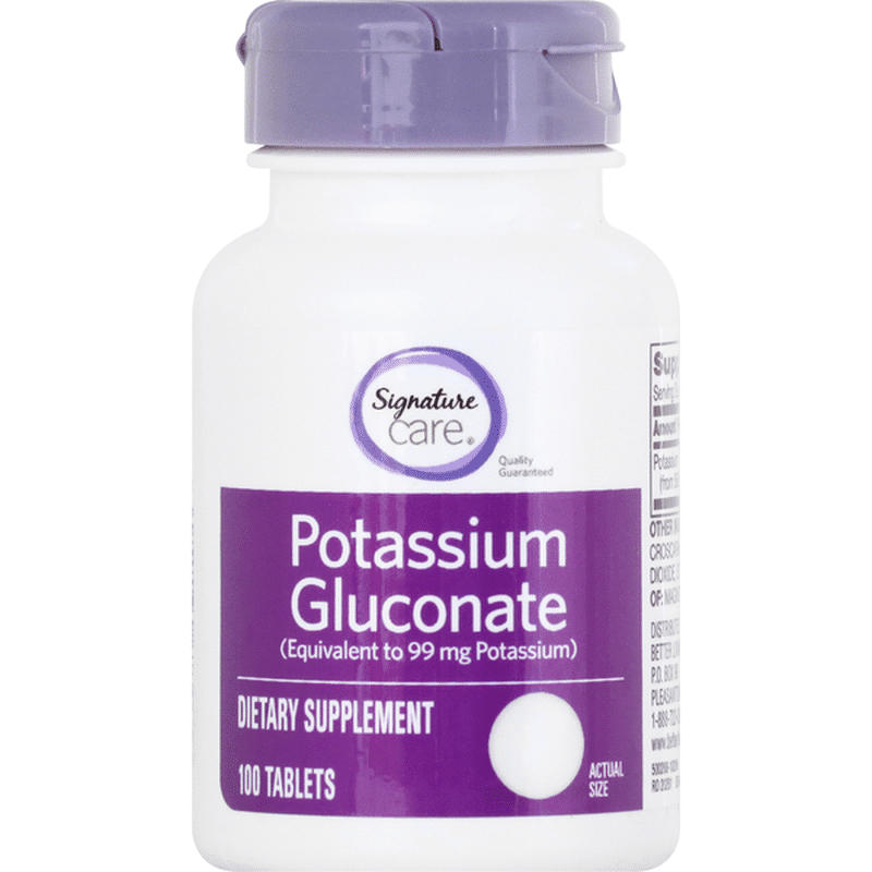 Signature Care Potassium Gluconate, Tablets (100 each) Instacart