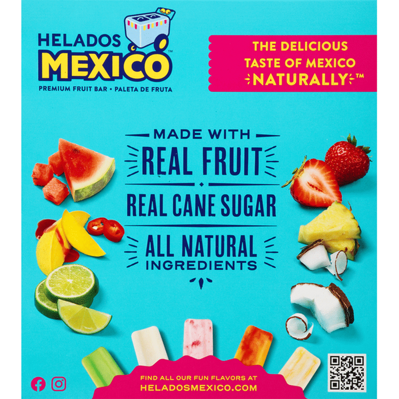 Helados Mexico Fruit Bars, Premium, Strawberry Margarita (3 fl oz