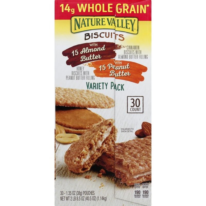 Nature Valley Biscuits, Almond Butter/Peanut Butter, Variety Pack (40.5