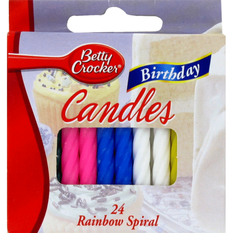 Betty Crocker Birthday Candles, Rainbow Spiral, 2.5 Inch (24 each