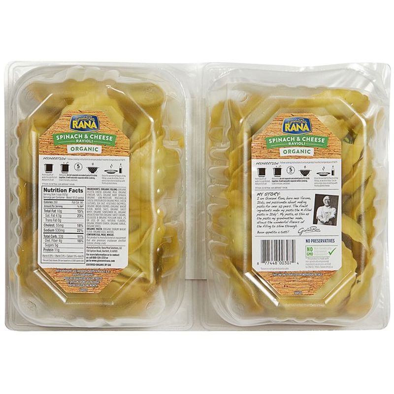 Rana Organic Spinach & Cheese Ravioli, 2 x 18 oz
