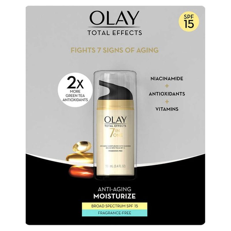 Olay Total Effects 7 In 1 Anti Aging Moisturizer, Fragrance Free (3.4 ...