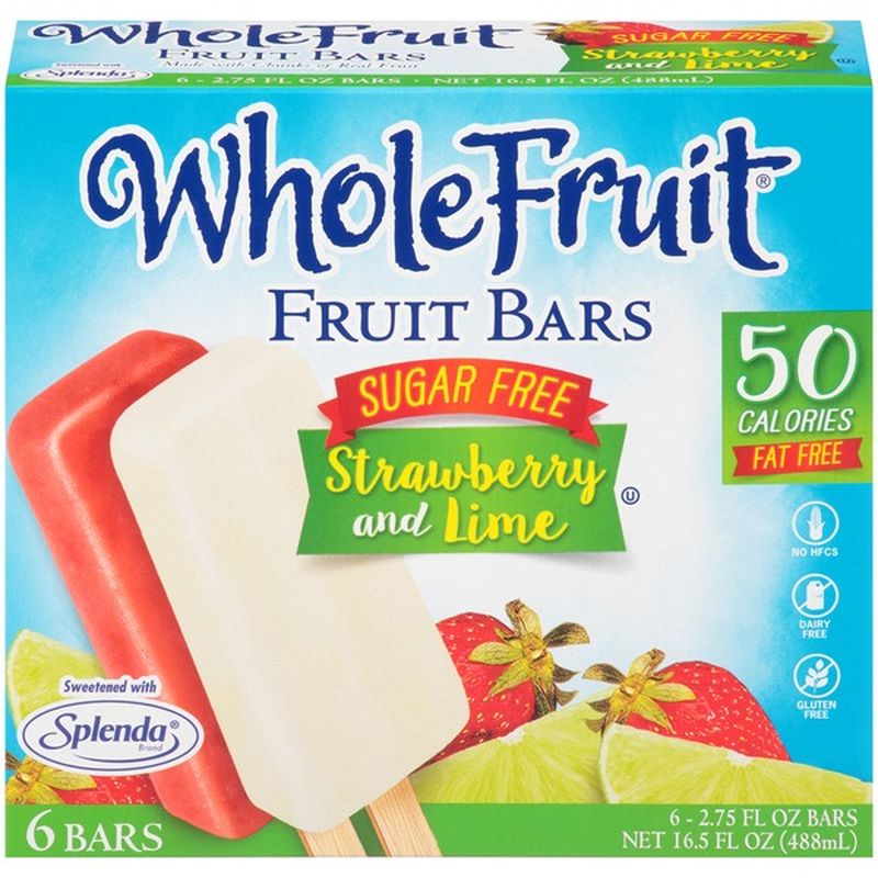 Whole Fruit Sugar Free Lime & Strawberry Fruit Bars (2.75 fl oz