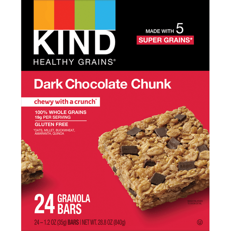 KIND Granola Bars, Dark Chocolate Chunk, Chewy with a Crunch (24 each