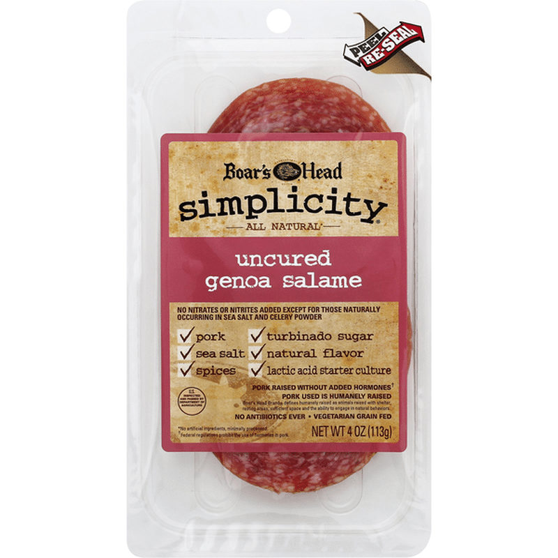 Boar's Head Genoa Salame, Uncured, All Natural (4 oz) Instacart