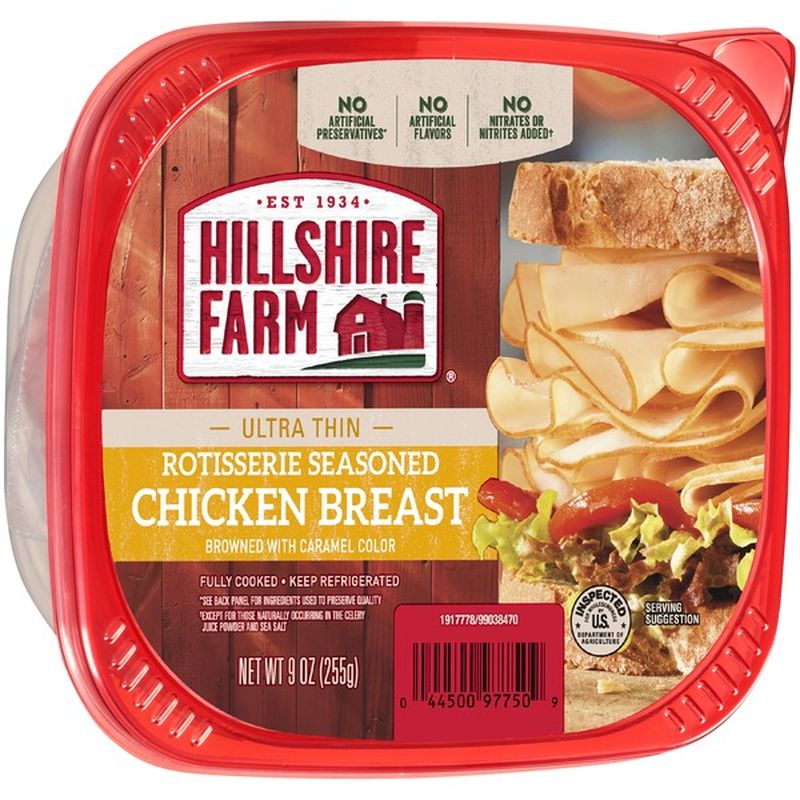 Hillshire Farm Chicken Breast, Rotisserie Seasoned, Ultra Thin (9 Oz ...