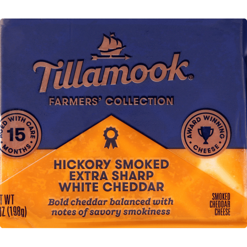 Tillamook Cheese, White Cheddar, Extra Sharp, Hickory Smoked (7 oz