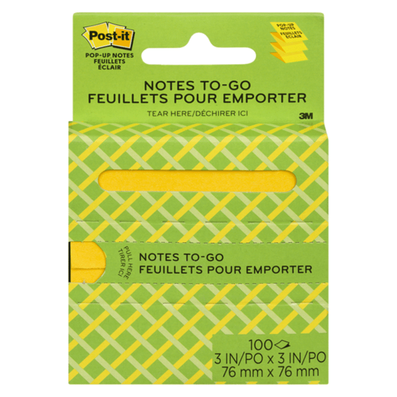 Post It 3" X 3" Notes To Go Mixed Case Sticky Notes