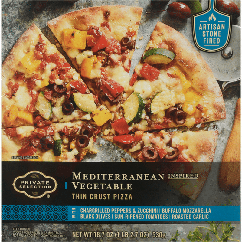 Private Selection Pizza, Thin Crust, Vegetable, Mediterranean Inspired