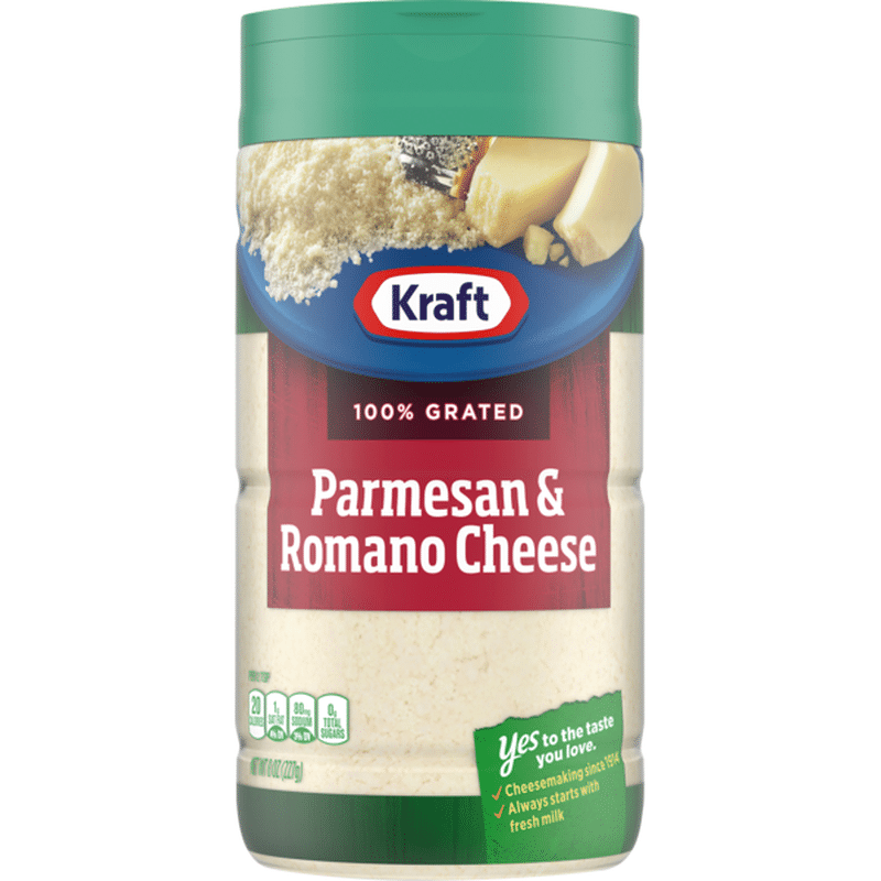 Kraft 100 Grated Parmesan & Romano Cheese (8 oz) from ShopRite Instacart