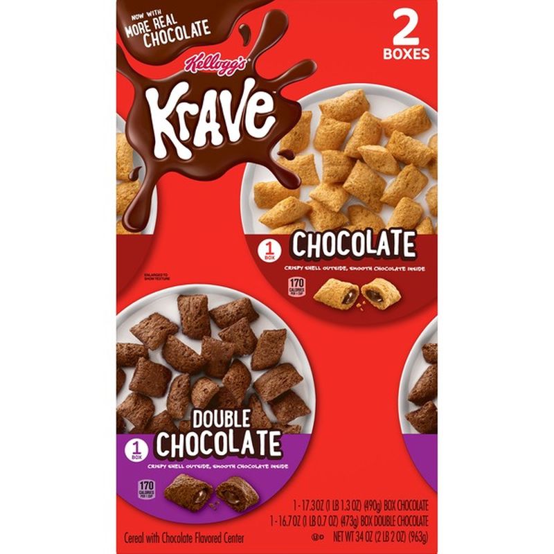 Kellogg's Krave Breakfast Cereal Variety Pack (34 Oz) - Instacart