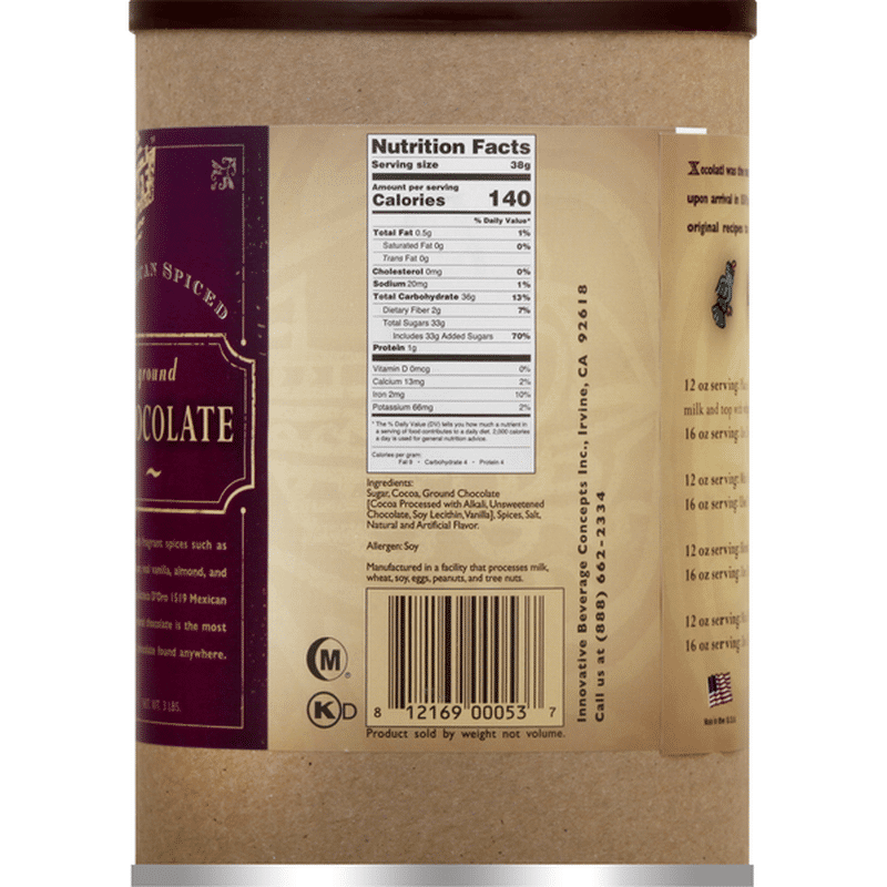 Mocafe Chocolate, Ground, Mexican Spiced (3 lb) Instacart