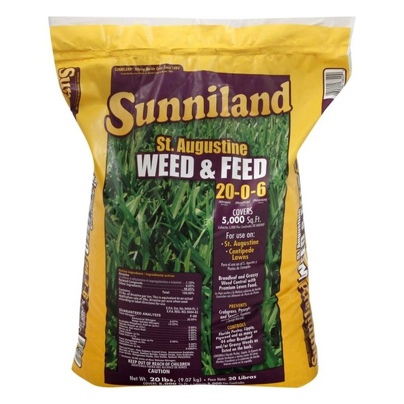 Sunniland Weed & Feed, St. Augustine, 20-0-6 (20 lb) - Instacart