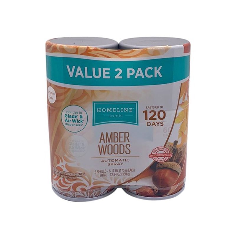 Homeline Amber Woods Scent Automatic Spray Refills (2 ct) Instacart