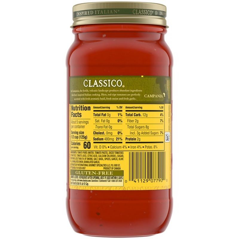 Classico Traditional Sweet Basil Pasta Sauce (24 oz) Instacart