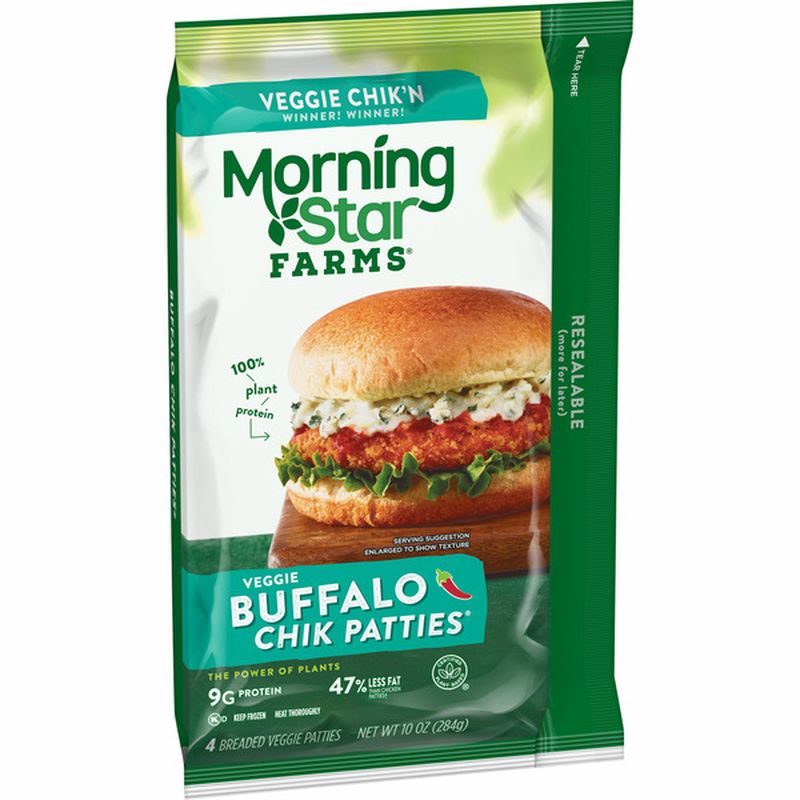 Morning Star Farms Meatless Chicken Patties, Plant Based Protein Vegan ...