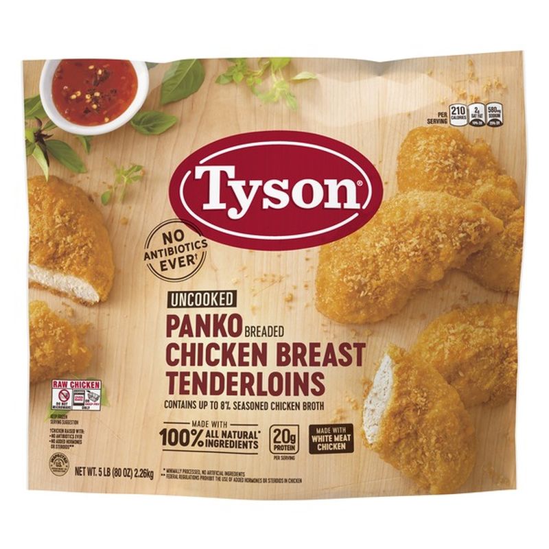 Tyson Uncooked Panko Breaded Chicken Breast Tenderloins, 40 oz. (Frozen