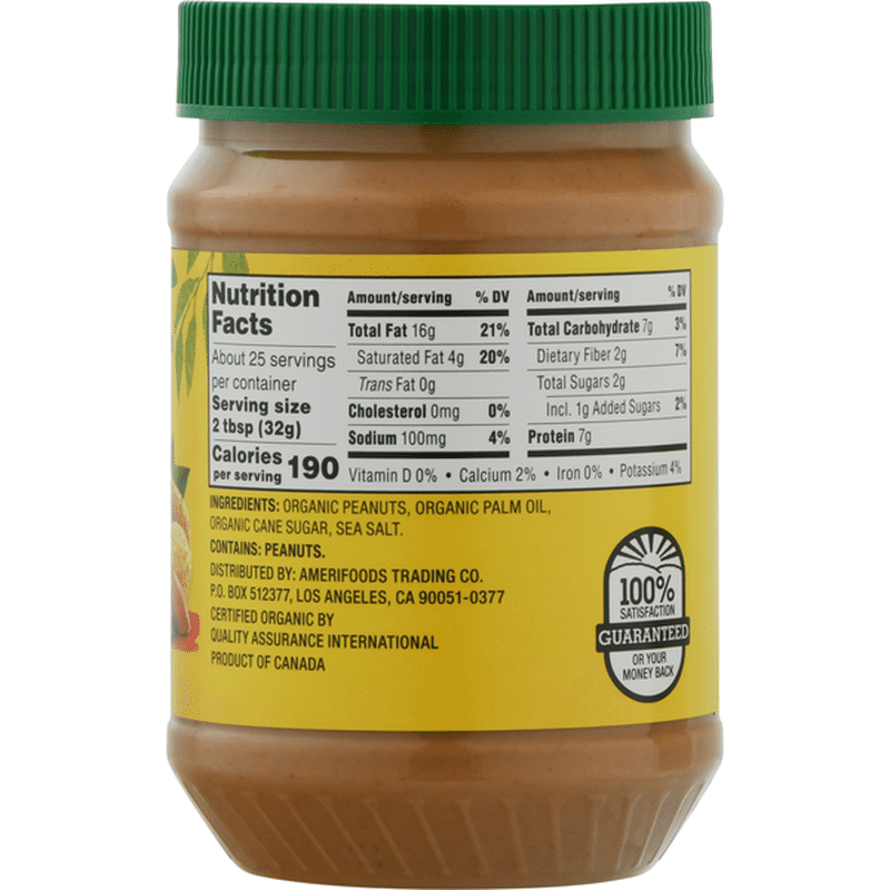 Sun Harvest Peanut Butter Spread, Organic, Creamy (28 oz) - Instacart