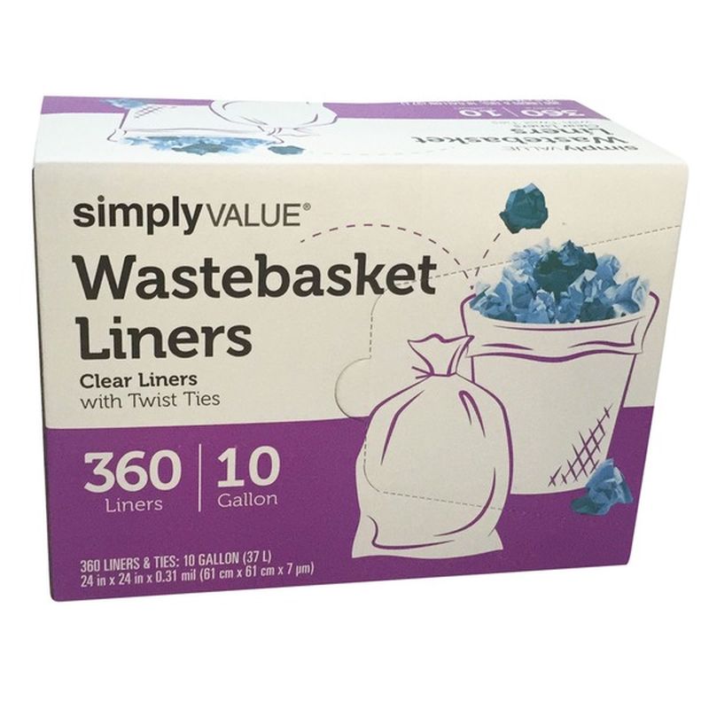 clear wastebasket liners