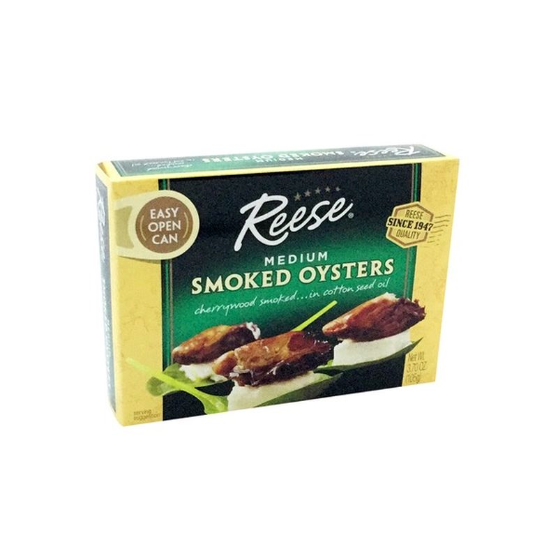 Reese Oysters, Medium, Cherrywood Smoked (6 oz) Instacart