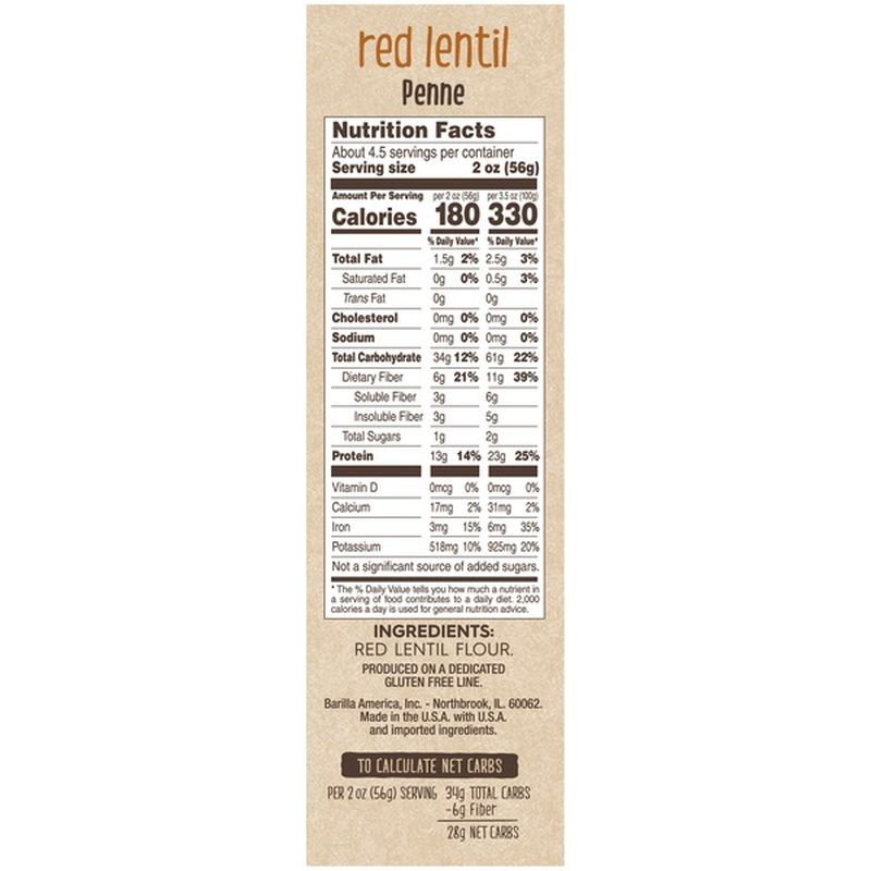 Barilla Red Lentil Pasta Gluten Free Pasta Penne 8 8 Oz Delivery Or Pickup Near Me Instacart