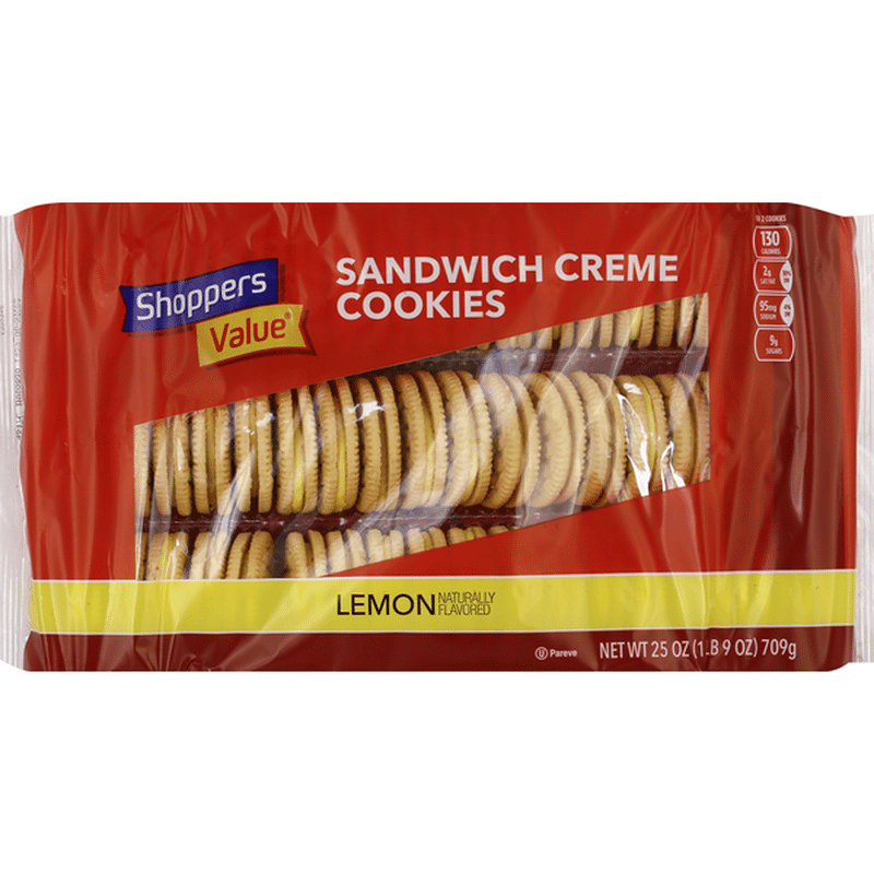 Shoppers Value Cookies, Sandwich Creme, Lemon (25 oz) Instacart