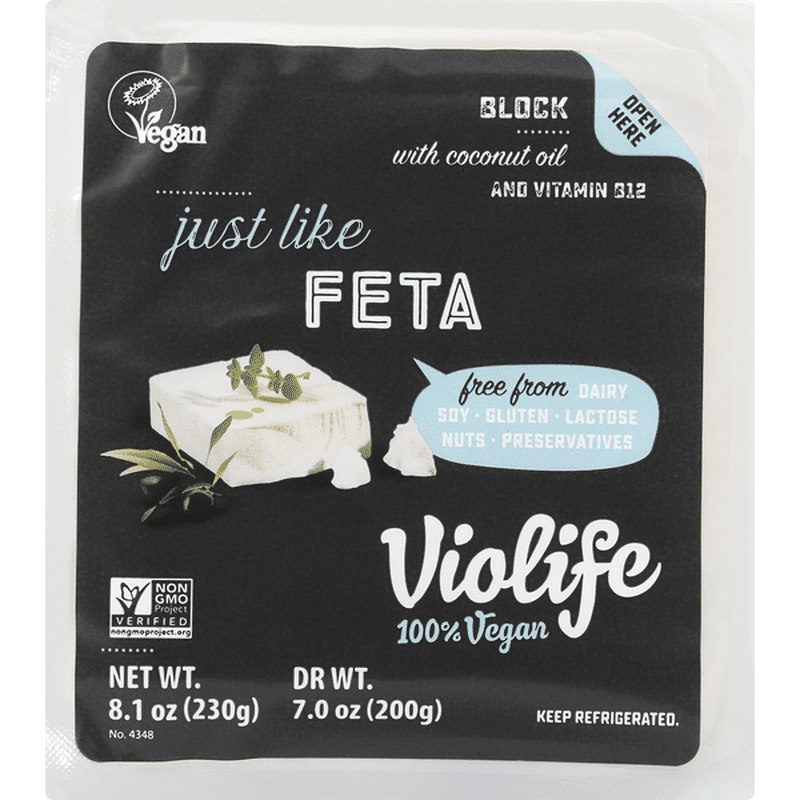Violife Block 100 Vegan Feta (8.1 oz) from Falletti Foods Instacart