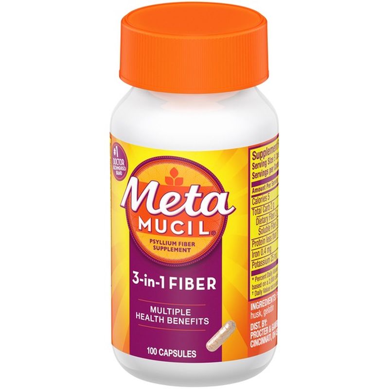 Metamucil Psyllium Fiber Supplement Capsules (100 ct) Instacart