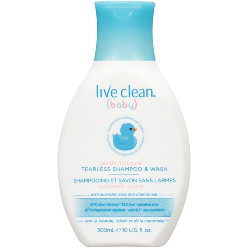 live clean baby gentle moisture tearless shampoo & wash