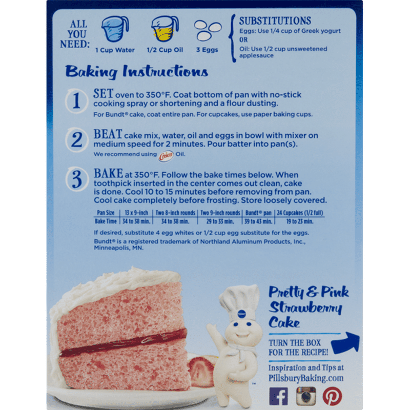 Pillsbury Cake Mix Premium Strawberry 15 25 oz Instacart