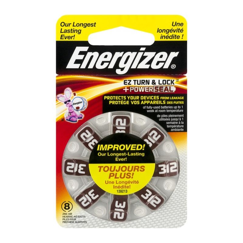 Energizer Ez Turn And Lock Hearing Aid Size 312 Batteries Az312dp 8 Ct From H E B Instacart 4835