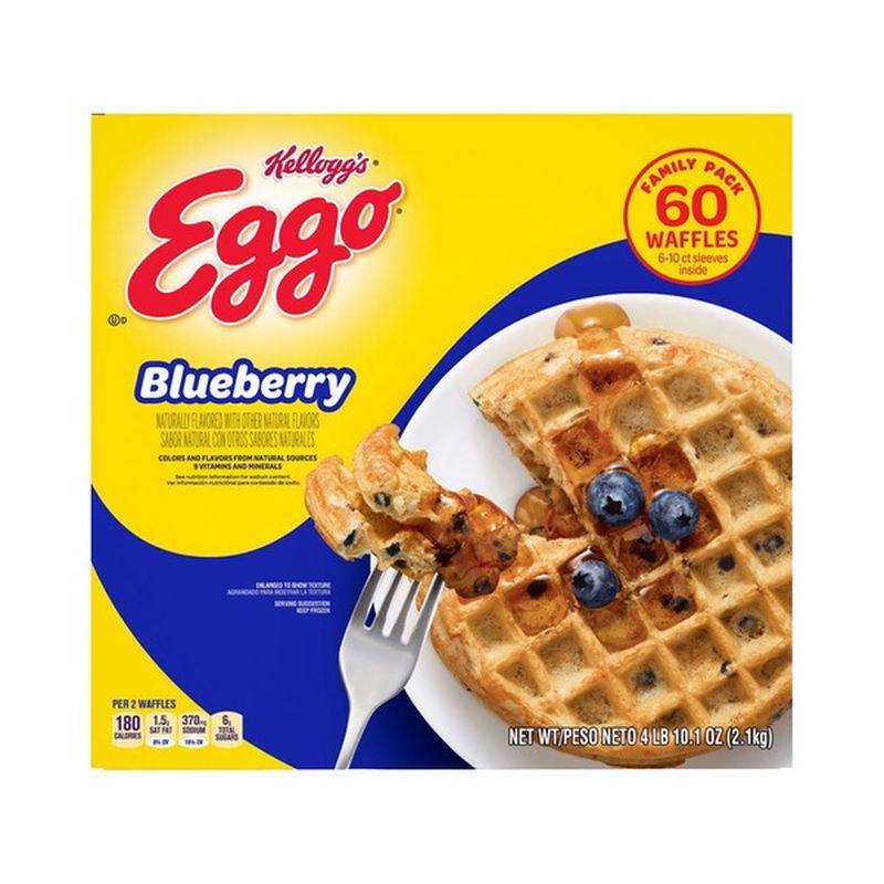 Kellogg's Eggo Frozen Waffles Blueberry (74.1 oz) - Instacart