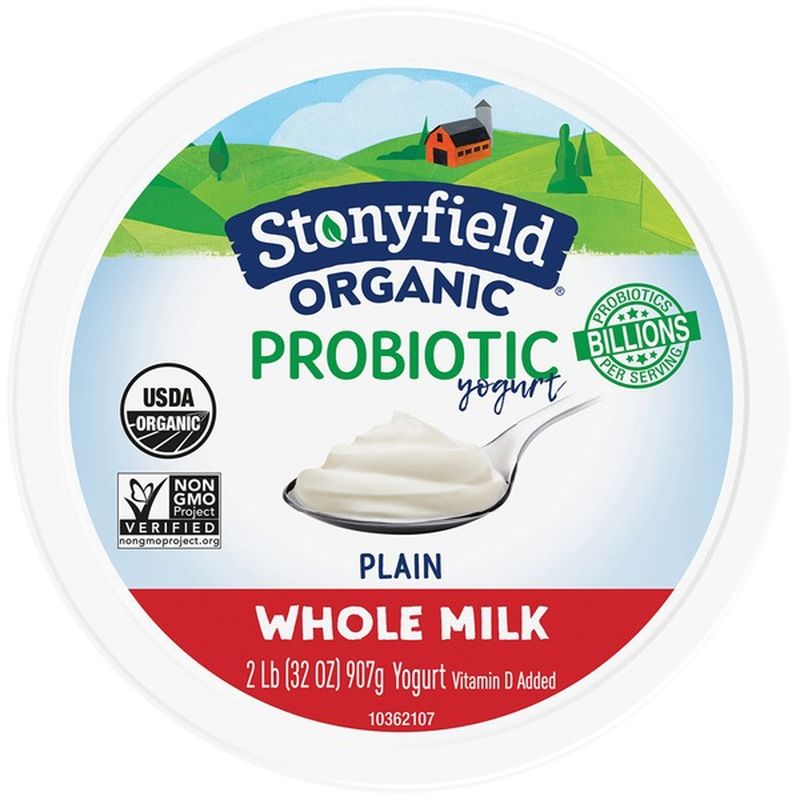 Stonyfield Organic Organic Plain Whole Milk Probiotic Yogurt (32 oz