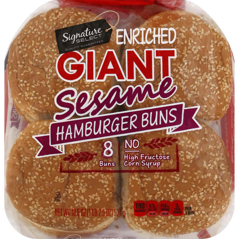 Signature Kitchens Hamburger Buns Enriched Sesame Giant 8 Each Instacart