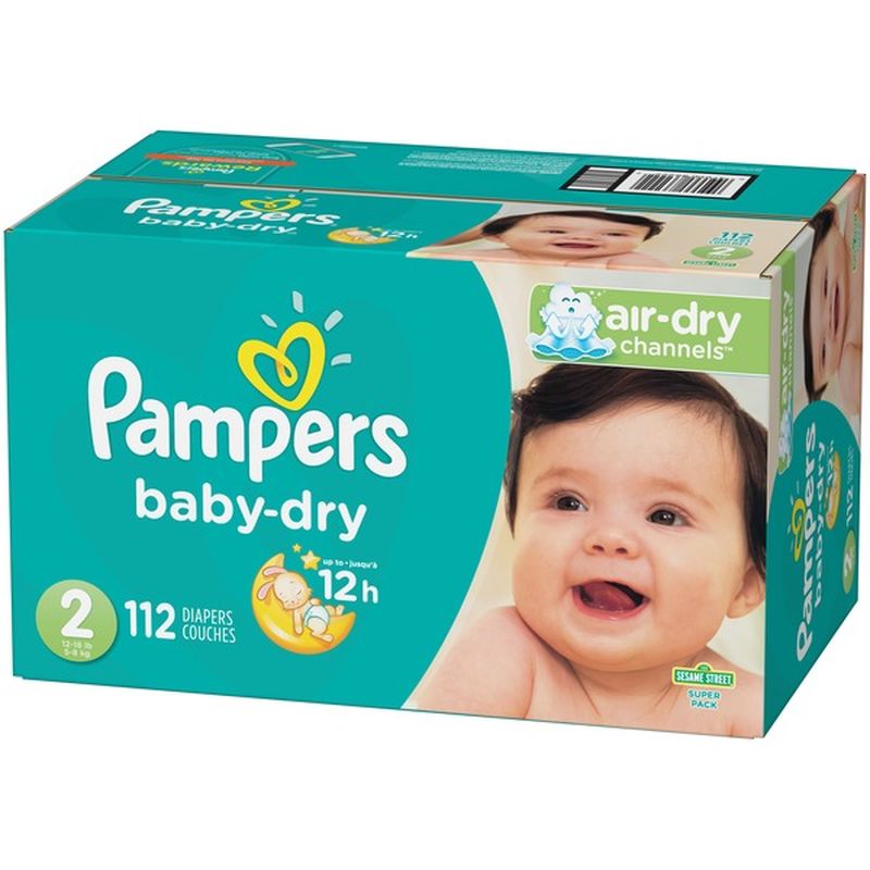 Pampers Baby-Dry Diapers Size 2 112 Count (112 ct) - Instacart