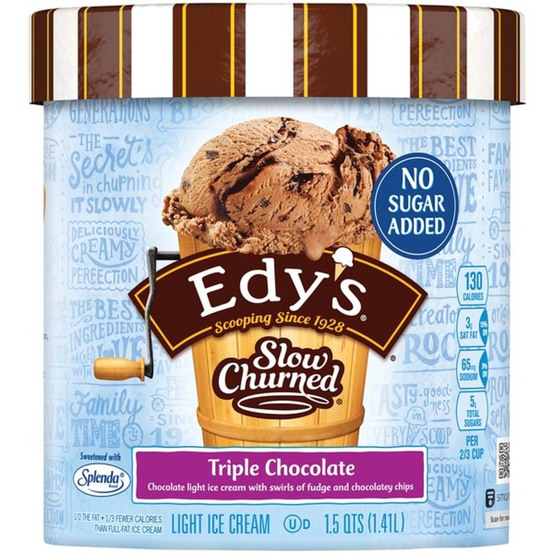 Edy's/dreyer's SLOW CHURNED No Sugar Added Triple Chocolate Light Ice