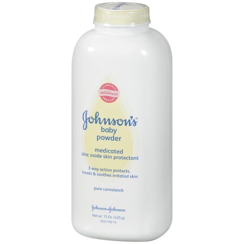 Johnson's Baby Pure Cornstarch Baby Powder Medicated Zinc Oxide (15 oz) Instacart