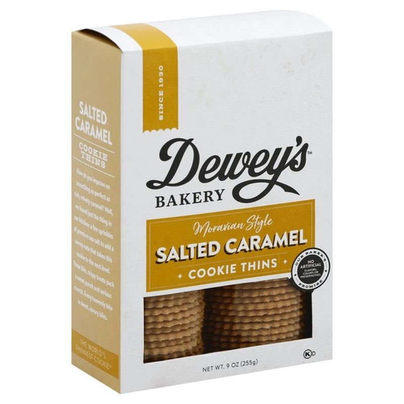 Deweys Bakery Cookie Thins Salted Caramel Moravian Style