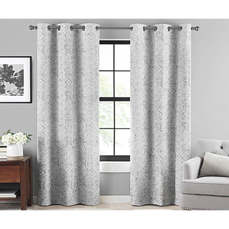 Broyhill 84" Lazlo Gray Blackout Grommet Curtain Panel (each) - Instacart